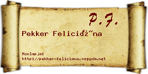 Pekker Feliciána névjegykártya